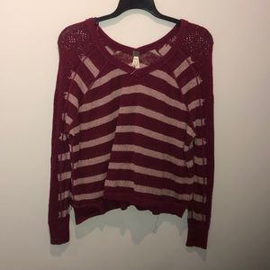 Free people burgundy/ red sweater size xs